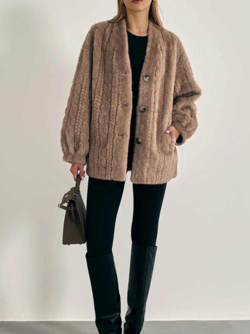 Vita Grace Vail Fur Cardigan Coat NWOT
